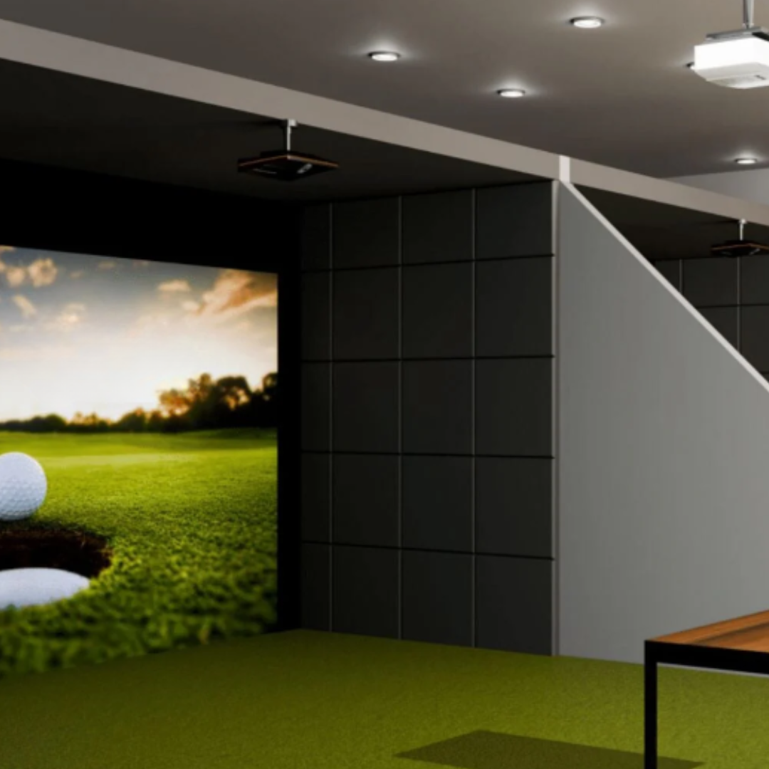 Hi Rez Rendering of Multiple Commercial Golf Simulator Bays