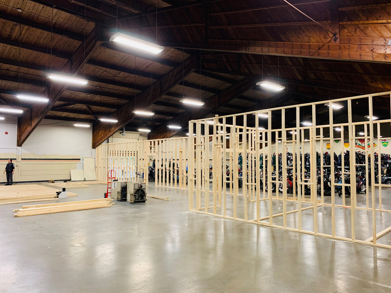 Commercial Facility with Multiple Golf Simulator Bays in Progress