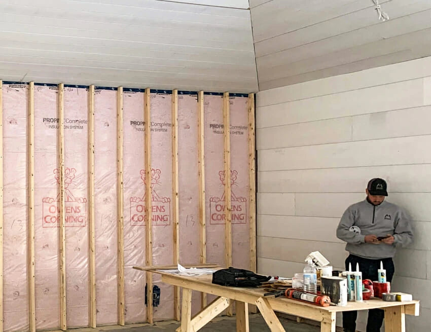 Custom Golf Simulator Installation - Construction setup