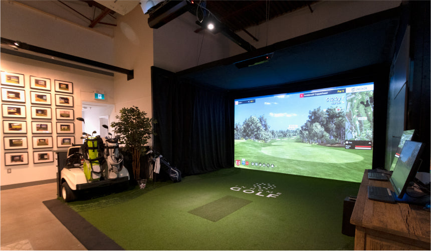 InHome Golf Showroom with Custom Golf Simulator Enclosure