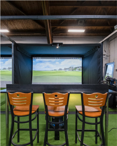 Commercial custom golf simulator enclosure