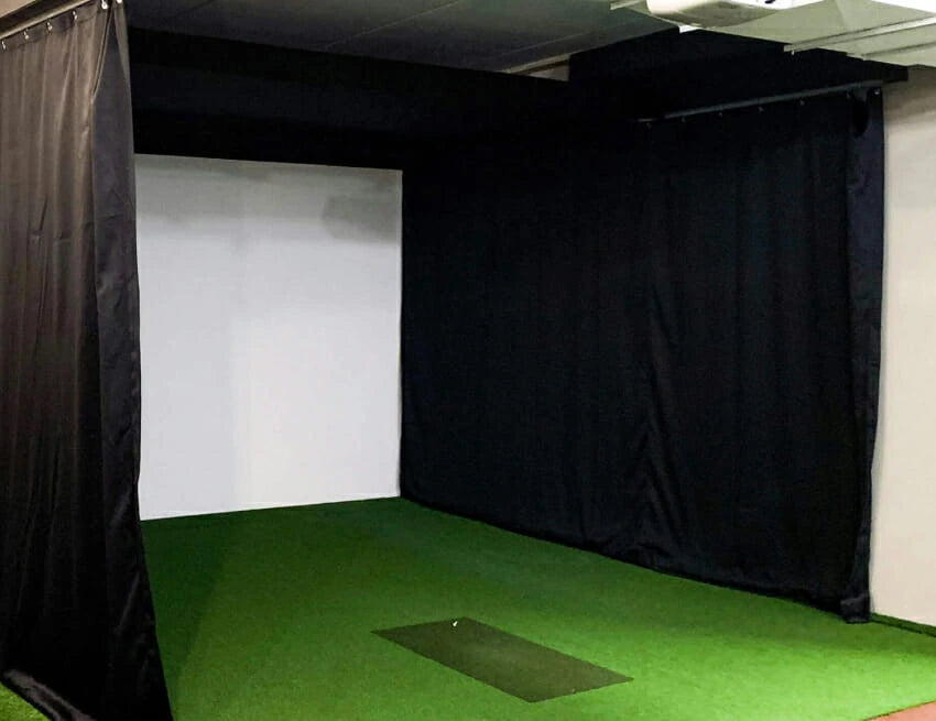 Custom Golf Simulator Enclosures with curtains