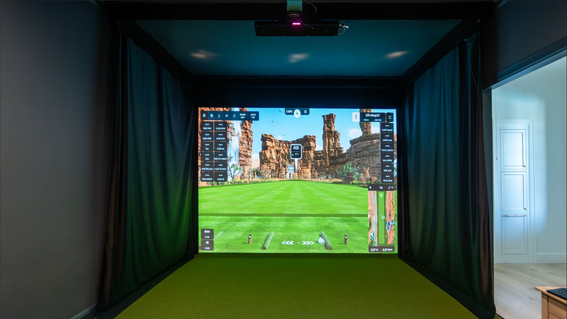 after image of a golf simulator room