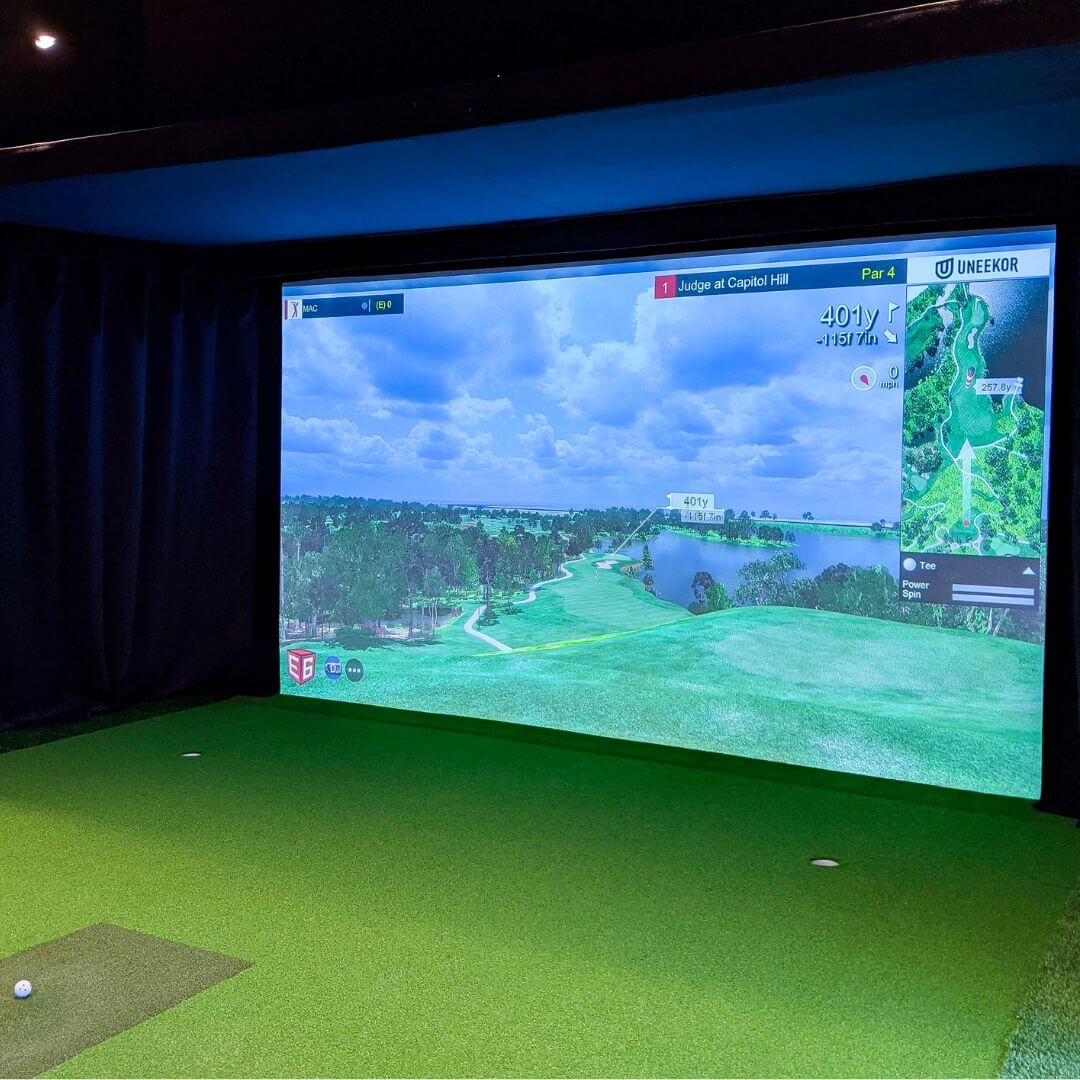 Residential golf simulator room